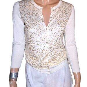 J. Crew Off White Sequin Cardigan XS NWOT
